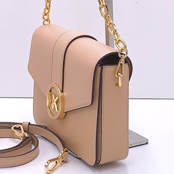 MICHAEL KORS CARMEN MEDIUM CONVERTIBLE SHOULDER BAG BUFF COLOR - Picture 7 of 16